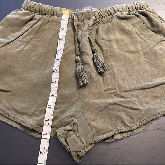 Primark Olive Army Green Cloth Elastic Waist Shorts Women’s Size 4 - Picture 6 of 6